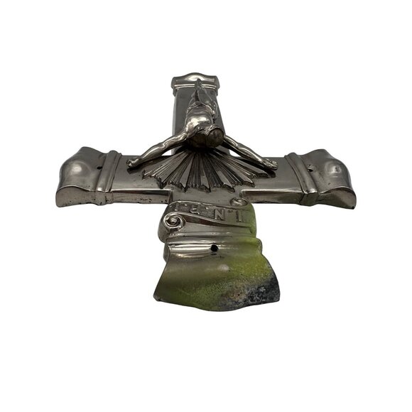 Vintage Elgin 80 Wall Crucifix INRI Jesus Cross Metal Religious Decor - Picture 6 of 6